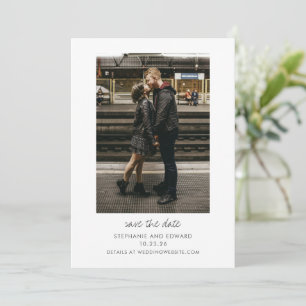 Moderne Minimalistische Schwarz Weiße Einfache Fot Save The Date