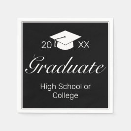 Moderne Minimalistische Schwarz-weiße Graduierungs Serviette