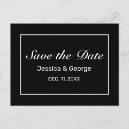 Moderne Minimalistische Schwarz-weiße Hochzeit Ankündigungspostkarte
