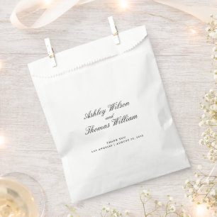 Moderne Minimalistische Schwarz-weiße Hochzeit Geschenktütchen