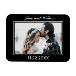 Moderne Minimalistische Schwarz-weiße Hochzeit Magnet