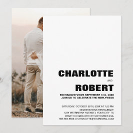 Moderne Minimalistische Schwarz-weiße Hochzeitsemp Einladung