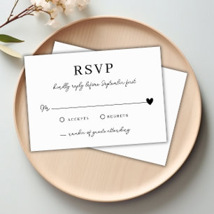 Moderne Minimalistische Schwarz-weiße Hochzeitskar Einladung