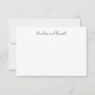 Moderne Minimalistische Schwarz-weiße SkriptTypogr Dankeskarte