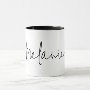 Moderne Minimalistische Schwarz-weiße Tasse