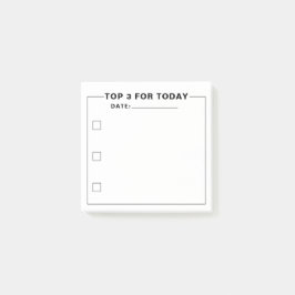 Moderne Minimalistische Schwarz-weiße Top 3 zu erl Post-it Klebezettel