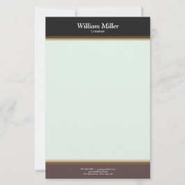 Moderne Minimalistische schwarzbraune Streifen Briefpapier