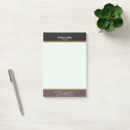 Moderne Minimalistische schwarzbraune Streifen Post-it Klebezettel