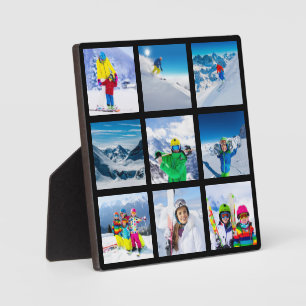 Moderne minimalistische schwarze 9-Foto-Raster-Col Fotoplatte