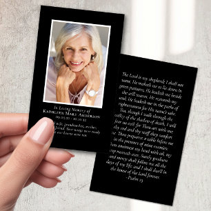 Moderne minimalistische schwarze Gedenk-Gebetskart