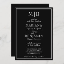 Moderne Minimalistische Schwarze Hochzeit an der G