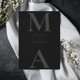 Moderne Minimalistische Schwarze Hochzeit Einladung