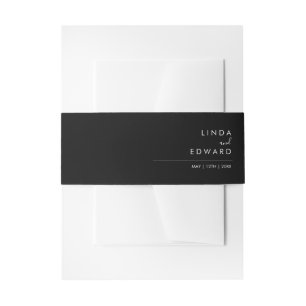 Moderne Minimalistische Schwarze Hochzeit Einladungsbanderole