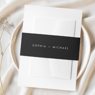 Moderne Minimalistische Schwarze Hochzeit Einladungsbanderole