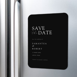 Moderne Minimalistische Schwarze Hochzeit rettet d Magnet