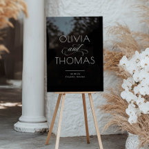 Moderne Minimalistische Schwarze Hochzeit Willkomm