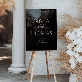 Moderne Minimalistische Schwarze Hochzeit Willkomm Acrylschild