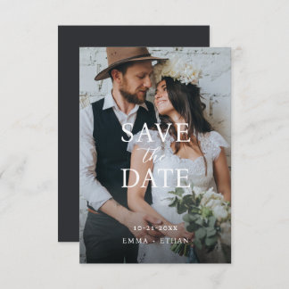 Moderne Minimalistische Schwarze Krawatte Save The Date