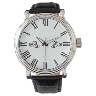 Moderne Minimalistische Schwarze Römische Zahlen Armbanduhr