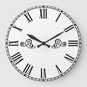 Moderne Minimalistische Schwarze Römische Zahlen Große Wanduhr