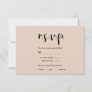 Moderne Minimalistische Schwarze Schrift FARBE Hoc RSVP Karte