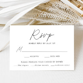 Moderne Minimalistische Schwarze Schrift - Meal Ch RSVP Karte