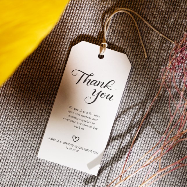 Moderne Minimalistische Schwarze Schrift Vielen Da Geschenkanhänger (Von Creator hochgeladen)