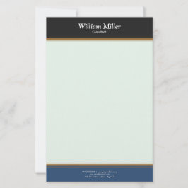 Moderne Minimalistische schwarze Streifen Briefpapier