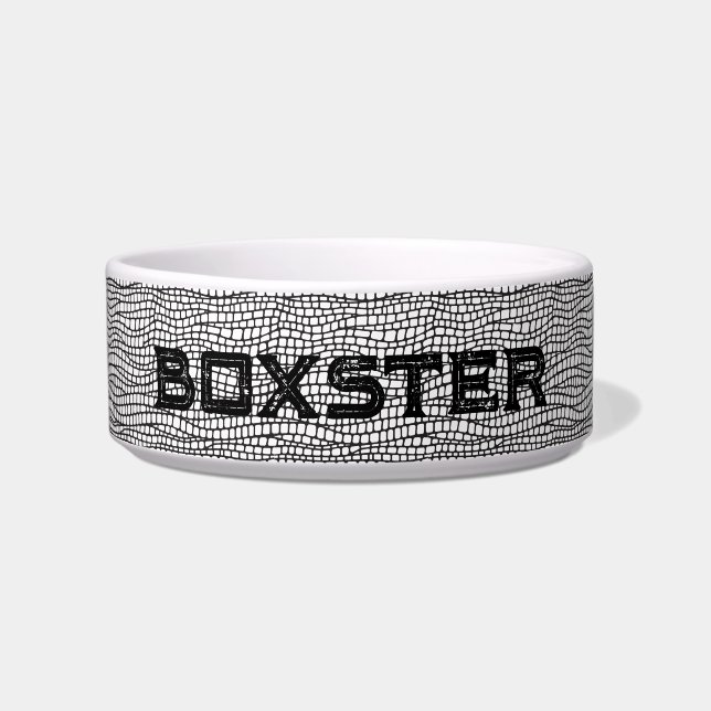 Moderne Minimalistische Schwarzweiß-Heimtierschüss Napf (Vorderseite)