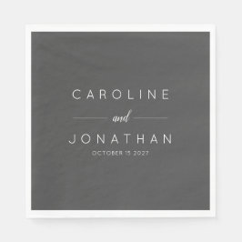 Moderne Minimalistische Script Black Custom Weddin Serviette