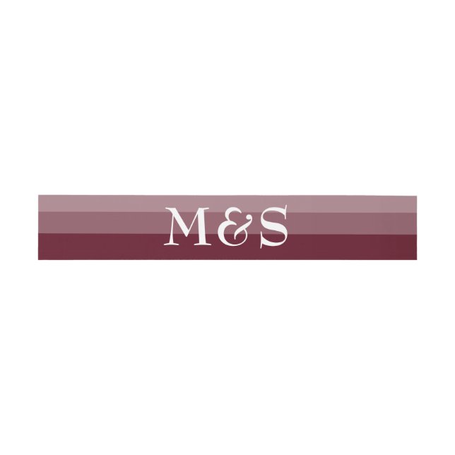 Moderne Minimalistische Script Burgundy Wedding Einladungsbanderole (Flach)