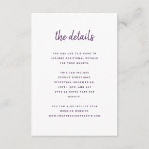 Moderne Minimalistische Script Cassis   Angaben zu Begleitkarte