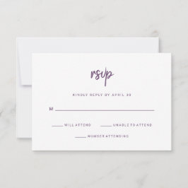 Moderne Minimalistische Script Cassis | Hochzeit RSVP Karte