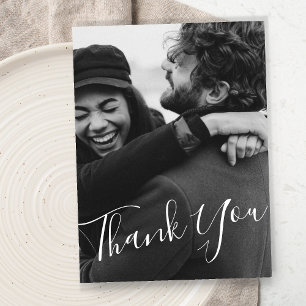 Moderne Minimalistische Script Custom Foto Hochzei Postkarte