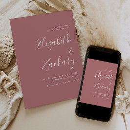 Moderne Minimalistische Script Dusty Rose Save the Ankündigung