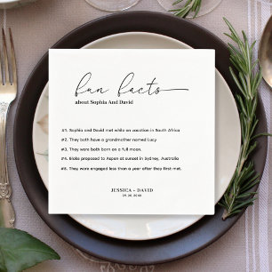 Moderne Minimalistische Script-Fun-Fakten Hochzeit Serviette