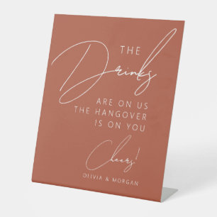 Moderne Minimalistische Script-Funny Wedding Drink Sockelschild