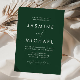 Moderne Minimalistische Script-Grüne Hochzeit Einladung