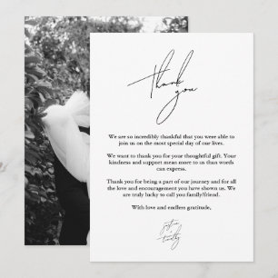 Moderne Minimalistische Script-Hochzeit Danke-Card Einladung