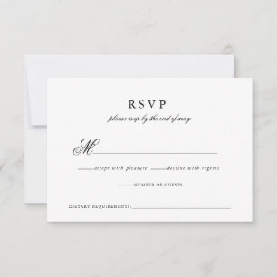 Moderne Minimalistische Script-Hochzeitkarte RSVP Karte