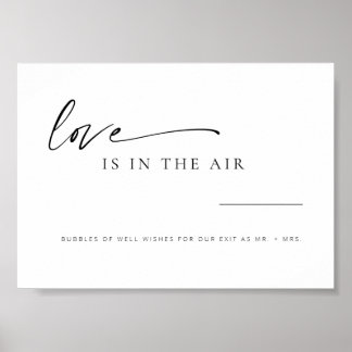Moderne Minimalistische Script-Liebe in Air Weddin Poster