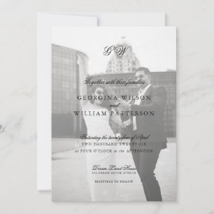 Moderne Minimalistische Script Monogram Wedding Einladung