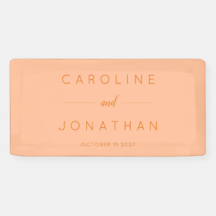 Moderne Minimalistische Script-Peach-Hochzeit Banner