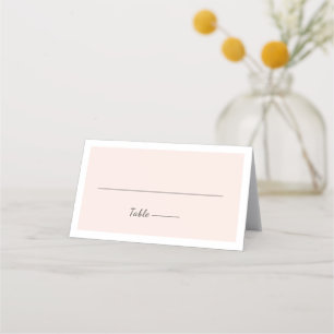 Moderne Minimalistische Script-rosa Hochzeitsszena Platzkarte