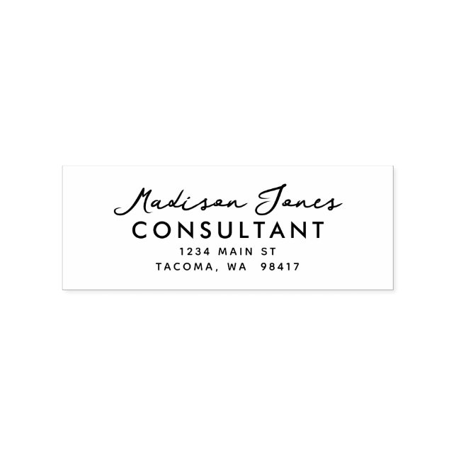 Moderne Minimalistische Script-Rücksendeadresse Gummistempel (Prägung)