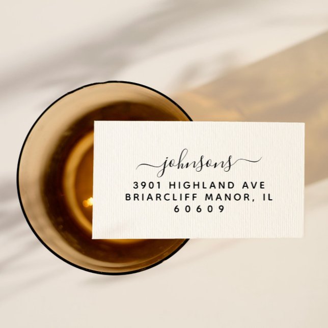 Moderne Minimalistische Script-Rücksendeadresse Permastempel (Von Creator hochgeladen)