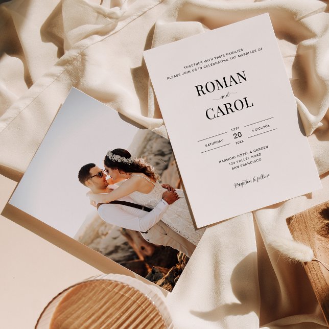 Moderne Minimalistische Script Typografy Foto Wedd Einladung (Von Creator hochgeladen)