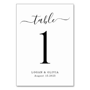 Moderne Minimalistische Script Wedding Tischnummer