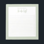 Moderne Minimalistische Seite grün zu tun Liste Notizblock<br><div class="desc">Moderne Minimalistische Seite grün,  um Notepad aufzulisten. Erstellen Sie Ihre eigene personalisierte Checkliste für tägliche Aufgaben.</div>