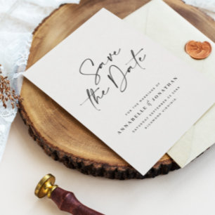 Moderne minimalistische Skript-Foto-Hochzeit einfa Save The Date